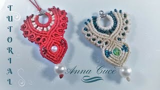 Macrame pendant  earrings  orecchini  tutorial quot Victoria quot Diy tutorial [upl. by Kathie]