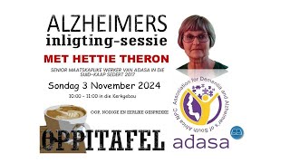 OppiTafel met Hettie Theron van ADASA  Dementia inligting sessie [upl. by Inger]