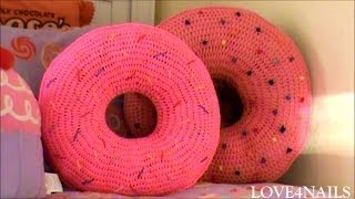 How To Crochet A Yummy Large Donut Pillow  Tutorial [upl. by Deeanne385]