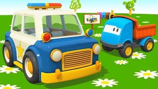 Cartoni Animati per Bambini  Leo il camion curioso e la macchina della polizia [upl. by Lamhaj]