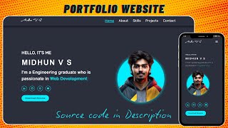 PORTFOLIO WEBSITE  Personal Website  HTML  CSS  JS  Github  Coder21 [upl. by Attenoj]