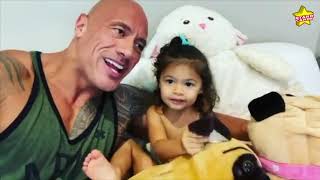 Dwayne quotThe Rockquot Johnson still unable to convince his young girl Tia that he is Maui from Moana [upl. by Ainolloppa]