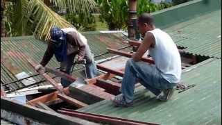 Roofing Frame and GI Sheets Installation 120612 [upl. by Annehsat887]