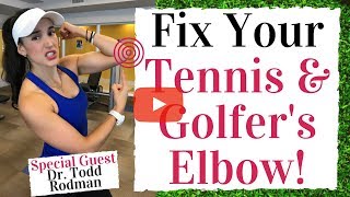 Fix Your Elbow Pain  Tennis and Golfers Elbow  Golf Fitness Tips [upl. by Ailen2]