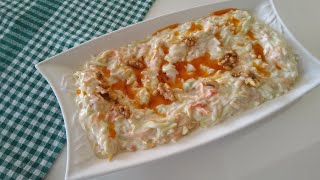 Yoğurtlu Şehriyeli Kabak Salatası 😋 Salata Tarifleri 💯 Pratik Salata Tarifi [upl. by Anairad]