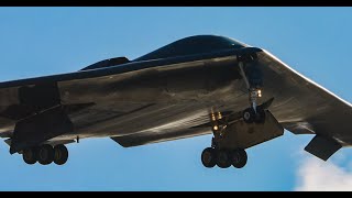 Two USAF B2A Spirit Stealth Bombers Arrive into RAAF Base Amberley to support PCAF training efforts [upl. by Enegue]