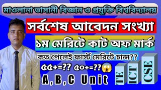 মাওলানা ভাসানী বিজ্ঞান ও প্রযুক্তি বিশ্ববিদ্যালয় প্রথম মেরিটে কার্ট মার্ক।Mbstu Cut Off Mark 2022 [upl. by Dacie539]