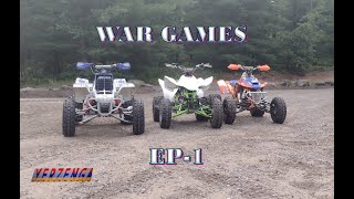 4mil Banshee 350 vs TRX250R amp 300EX Vintage Practice  War Games Episode 1 [upl. by Ahsitruc]