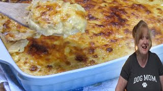 CHEESY AU GRATIN POTATOES RECIPE  The Best Potato Side Dish [upl. by Chancey]