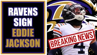 RAVENS SIGN EDDIE JACKSON 2X PRO BOWLER AND 1X ALL PRO INSTANT REACTION [upl. by Crim]