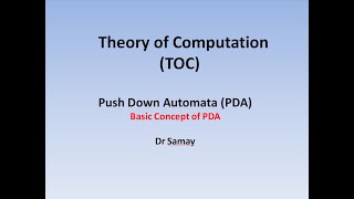 Part 41 Basics of PushDown Automata  Context Free Languages Theory of Computation TOC [upl. by Birmingham800]