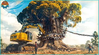 30 Incredible Dangerous Monster Stump Removal Excavator [upl. by Files]