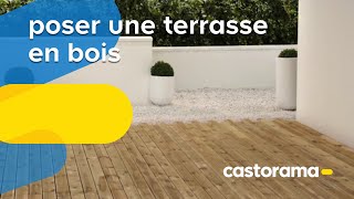 Poser une terrasse en lames bois Castorama [upl. by Ahsai542]