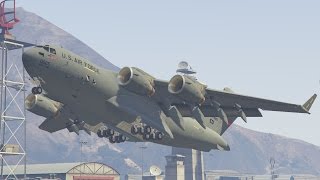 GTA V C17A Globemaster III  transporting a truck MOD [upl. by Llenrub267]