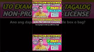 LTO EXAM REVIEWER FOR NONPRO DRIVERS LICENSE  PART 1 TAGALOG [upl. by Einahpad]