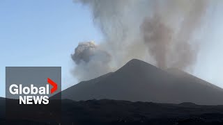 Spectacular Mount Etna eruption amazes tourists as activity intensifies [upl. by Raphael113]