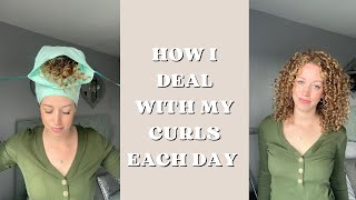 How I deal with my curly hair every day curly refresh [upl. by Hazen]