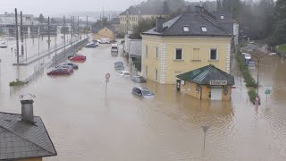 Verheerendes Hochwasser in Österreich  historischer Wasserstand in St Pölten Niederösterreich [upl. by Carper48]