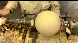 Woodturning  Tutorial lavori in legno al tornio artigianale Palla per birilli  Tindaro Stracuzzi [upl. by Yenoh873]