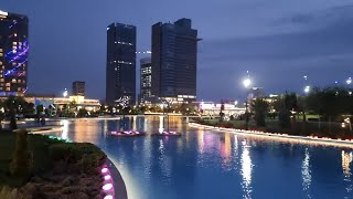 Ночная прогулка Ташкентсити  Танцующий фонтан до конца4K Night Tashkent city Dancing fountain [upl. by Elisa]