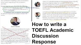 TOEFL Writing How to write an Academic Discussion Response [upl. by Ingraham]