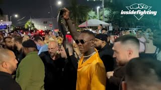 Israel Adesanya celebrates at the club in Miami after big win at UFC 287 [upl. by Hoeve416]