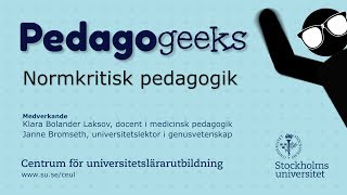 Pedagogeeks Normkritisk pedagogik [upl. by Holzman414]