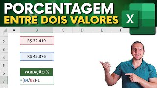 Como Calcular Porcentagem entre DOIS VALORES no Excel  Aumento em [upl. by Esyla]