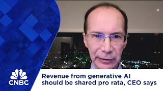 Revenue from generative AI should be shared pro rata CEO says [upl. by Bonnibelle]