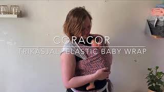 Coracor trikåsjal  Elastic Baby Wrap with newborn  Baby Wrap tutorial Swedish subtitle [upl. by Victoir760]