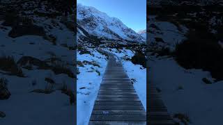 The wooden track surface of the Hooker Valley Track mountcook mtcook travel mountains [upl. by Butler]