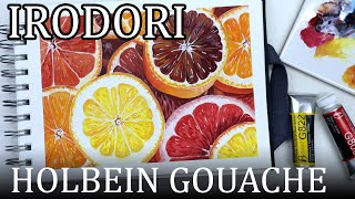 Playing with the HOLBEIN IRODORI gouache sets  Swatches and painting demo [upl. by Schulman76]