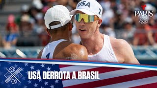 Highlights Voleibol de Playa Team USA vence a Brasil en agitado duelo  Juegos Olímpicos París 2024 [upl. by Nauq912]