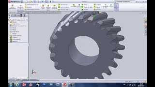 Diseño Engranaje Helicoidal Solidworks [upl. by Aiseneg441]