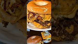 food McDonalds STEAK Egg and Cheese BAGEL cooking COOK WITH ME  BREAKFAST SANDWICH [upl. by Dewhurst]