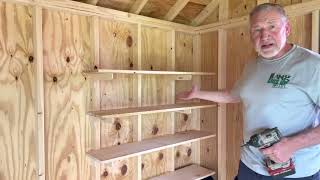 Shed Shelving Made Easy Shed Organization Ideas Yard Shed Storage [upl. by Rambow]