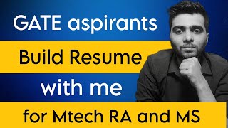 Build Resume for Mtech Ra and MS with me🔥 [upl. by Nyrrat338]