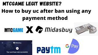 How to buy pubg mobile global uc after ban  mtcgame is a legit website   new method to buy uc🔥 [upl. by Buehler]