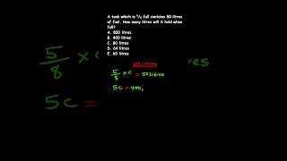 PROPORTION  CALCULATE THE CAPACITY OF A TANK WHEN FULL [upl. by Nohshan]