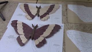 Learn the art of intarsia while watching me make two butterflies from maple and purpleheart [upl. by Anaimad]