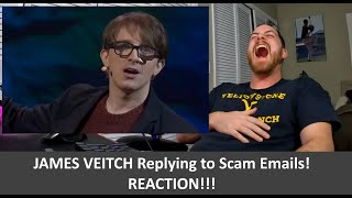 American Reacts to JAMES VEITCH This is what happens when you reply to spam email REACTION [upl. by Edrahs]