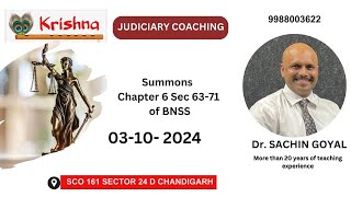 Summons Chapter 6 Sec 6371 of BNSS [upl. by Rebliw700]