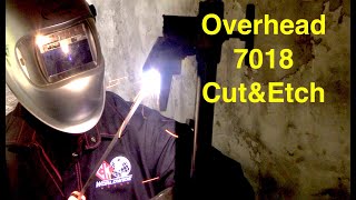 Stick Welding Overhead 4f Multi Pass Tee 7018 [upl. by Einohtna411]