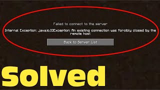 Fix minecraft an existing connection was forcibly closed by the remote host [upl. by Annawahs]