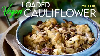 VEGAN LOADED CAULIFLOWER is the ultimate COMFORT FOOD  Free Printable Recipe [upl. by Branch]