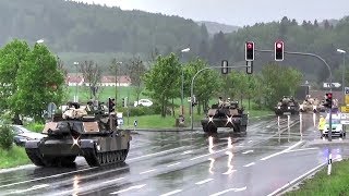 US Tanks amp Howitzers Passing Through German Town [upl. by Namharludba]