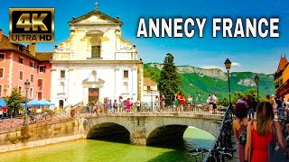 Annecy France  Walking Tour in Annecy Old Town and Lake  Annecy 4K Walk [upl. by Hairym391]