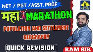 MahaMarathon POPULATION AND SETTLEMENT GEOGRAPHY BY RAM SIR netjrf net netjune2024 nta [upl. by Dur254]