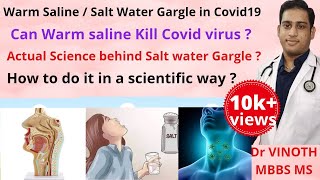 Warm Saline or Salt water Gargle in Covid19  Can Salt water kill Corona virus  Breaking the myths [upl. by Reppep141]