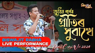 Pritir Hubakhe  Zubeen Garg  Biswajit Rabha Live Performance at Dudhnoi College 2024 [upl. by Lallage]